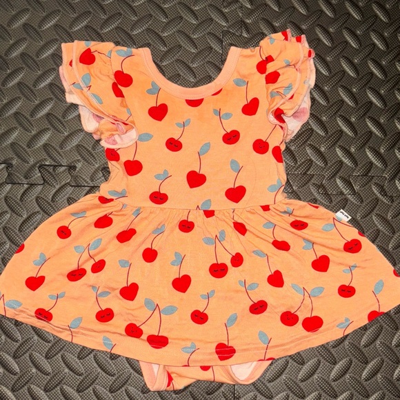 Little Sleepies Cherry On Top Twirl Dress w/bodysuit (0-3m) - Picture 1 of 6